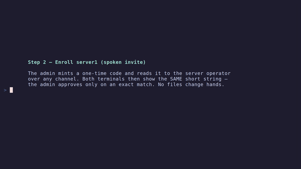 Step 2 — enroll server1