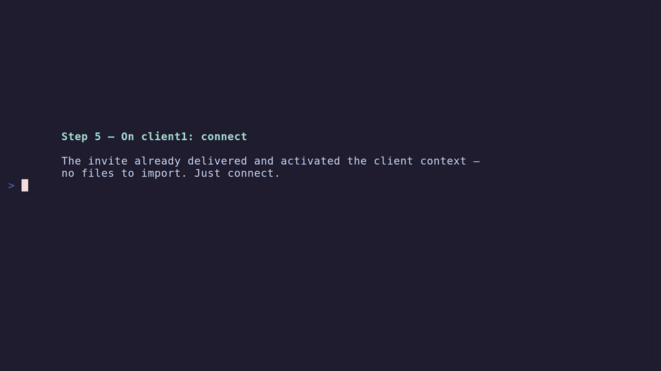 Step 5 — connect the clients